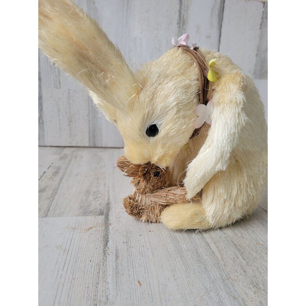 Easter Bunny bottle brush mom rabbit spring home decor unique